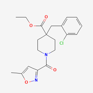 molecular formula C20H23ClN2O4 B4948164 ethyl 4-(2-chlorobenzyl)-1-[(5-methyl-3-isoxazolyl)carbonyl]-4-piperidinecarboxylate 