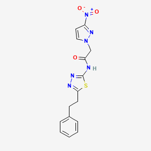 molecular formula C15H14N6O3S B4948173 2-(3-nitro-1H-pyrazol-1-yl)-N-[5-(2-phenylethyl)-1,3,4-thiadiazol-2-yl]acetamide 