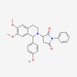 3-[1-(4-hydroxyphenyl)-6,7-dimethoxy-3,4-dihydro-2(1H)-isoquinolinyl]-1-phenyl-2,5-pyrrolidinedione