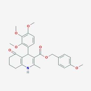 4-methoxybenzyl 2-methyl-5-oxo-4-(2,3,4-trimethoxyphenyl)-1,4,5,6,7,8-hexahydro-3-quinolinecarboxylate