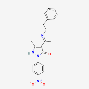 molecular formula C20H20N4O3 B4948212 3-METHYL-1-(4-NITROPHENYL)-4-[(Z)-1-(PHENETHYLAMINO)ETHYLIDENE]-1H-PYRAZOL-5-ONE 