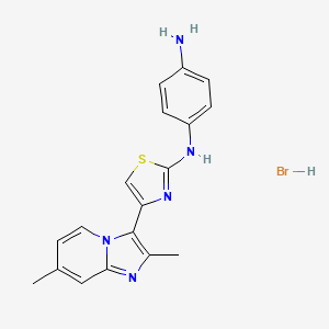 molecular formula C18H18BrN5S B4948237 4-N-[4-(2,7-dimethylimidazo[1,2-a]pyridin-3-yl)-1,3-thiazol-2-yl]benzene-1,4-diamine;hydrobromide 