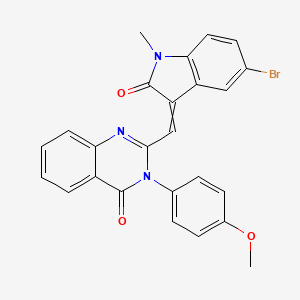 2-[(5-bromo-1-methyl-2-oxo-1,2-dihydro-3H-indol-3-ylidene)methyl]-3-(4-methoxyphenyl)-4(3H)-quinazolinone