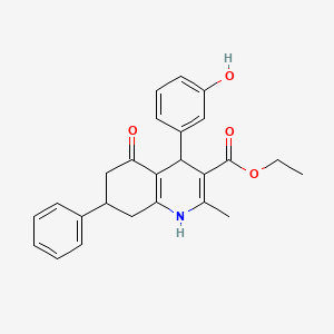 molecular formula C25H25NO4 B4948282 ethyl 4-(3-hydroxyphenyl)-2-methyl-5-oxo-7-phenyl-1,4,5,6,7,8-hexahydro-3-quinolinecarboxylate CAS No. 5726-52-3