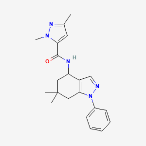 molecular formula C21H25N5O B4948283 N-(6,6-dimethyl-1-phenyl-4,5,6,7-tetrahydro-1H-indazol-4-yl)-1,3-dimethyl-1H-pyrazole-5-carboxamide 