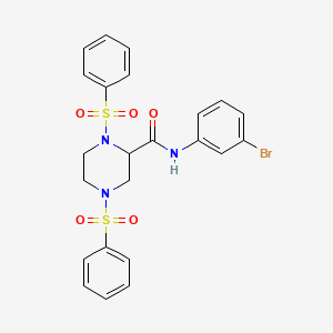 molecular formula C23H22BrN3O5S2 B4948289 N-(3-bromophenyl)-1,4-bis(phenylsulfonyl)-2-piperazinecarboxamide 