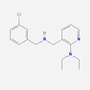 molecular formula C17H22ClN3 B4948297 3-{[(3-chlorobenzyl)amino]methyl}-N,N-diethyl-2-pyridinamine 