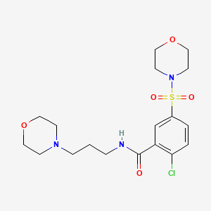 molecular formula C18H26ClN3O5S B4948309 2-chloro-N-[3-(4-morpholinyl)propyl]-5-(4-morpholinylsulfonyl)benzamide 