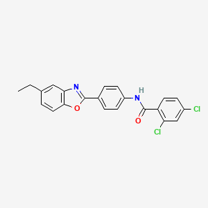 2,4-dichloro-N-[4-(5-ethyl-1,3-benzoxazol-2-yl)phenyl]benzamide