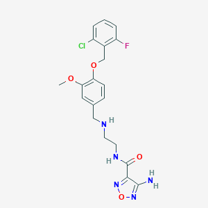 molecular formula C20H21ClFN5O4 B494840 4-amino-N-[2-({4-[(2-chloro-6-fluorobenzyl)oxy]-3-methoxybenzyl}amino)ethyl]-1,2,5-oxadiazole-3-carboxamide 