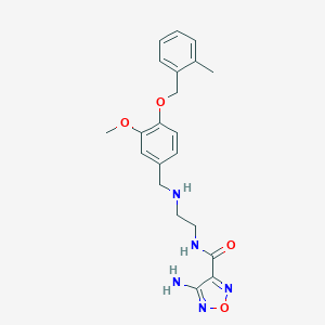 molecular formula C21H25N5O4 B494842 4-amino-N-[2-({3-methoxy-4-[(2-methylbenzyl)oxy]benzyl}amino)ethyl]-1,2,5-oxadiazole-3-carboxamide 