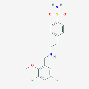 molecular formula C16H18Cl2N2O3S B494843 4-{2-[(3,5-Dichloro-2-methoxybenzyl)amino]ethyl}benzenesulfonamide 