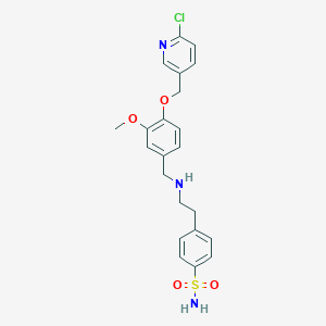molecular formula C22H24ClN3O4S B494844 4-[2-({4-[(6-Chloropyridin-3-yl)methoxy]-3-methoxybenzyl}amino)ethyl]benzenesulfonamide 