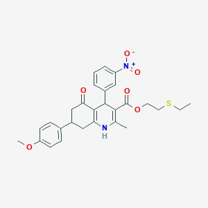 2-(Ethylsulfanyl)ethyl 7-(4-methoxyphenyl)-2-methyl-4-(3-nitrophenyl)-5-oxo-1,4,5,6,7,8-hexahydroquinoline-3-carboxylate