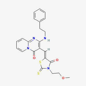 3-{(Z)-[3-(2-methoxyethyl)-4-oxo-2-thioxo-1,3-thiazolidin-5-ylidene]methyl}-2-[(2-phenylethyl)amino]-4H-pyrido[1,2-a]pyrimidin-4-one