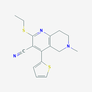 2-(Ethylsulfanyl)-6-methyl-4-(2-thienyl)-5,6,7,8-tetrahydro[1,6]naphthyridine-3-carbonitrile