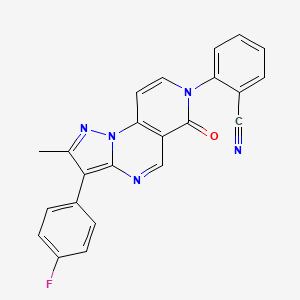 molecular formula C23H14FN5O B4948509 2-[3-(4-fluorophenyl)-2-methyl-6-oxopyrazolo[1,5-a]pyrido[3,4-e]pyrimidin-7(6H)-yl]benzonitrile 