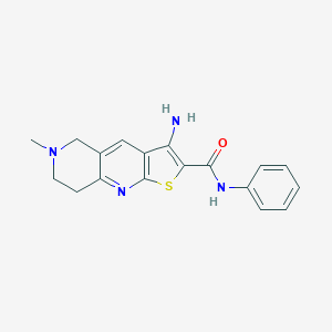 molecular formula C18H18N4OS B494855 3-amino-6-methyl-N-phenyl-5,6,7,8-tetrahydrothieno[2,3-b][1,6]naphthyridine-2-carboxamide 
