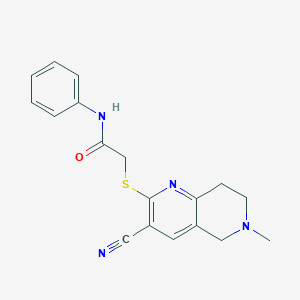 molecular formula C18H18N4OS B494856 2-[(3-cyano-6-methyl-5,6,7,8-tetrahydro[1,6]naphthyridin-2-yl)sulfanyl]-N-phenylacetamide 