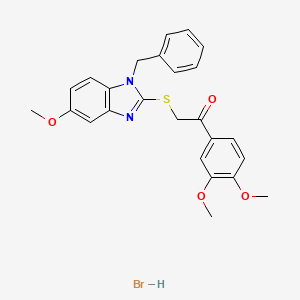 2-[(1-benzyl-5-methoxy-1H-benzimidazol-2-yl)thio]-1-(3,4-dimethoxyphenyl)ethanone hydrobromide