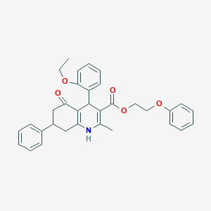 molecular formula C33H33NO5 B4948584 2-Phenoxyethyl 4-(2-ethoxyphenyl)-2-methyl-5-oxo-7-phenyl-1,4,5,6,7,8-hexahydroquinoline-3-carboxylate 