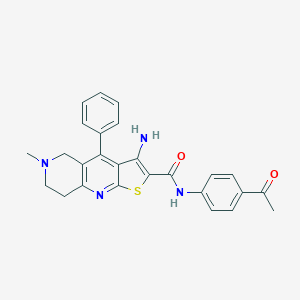 molecular formula C26H24N4O2S B494872 N-(4-acetylphenyl)-3-amino-6-methyl-4-phenyl-5,6,7,8-tetrahydrothieno[2,3-b][1,6]naphthyridine-2-carboxamide 