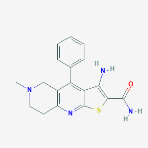 molecular formula C18H18N4OS B494873 3-Amino-6-methyl-4-phenyl-5,6,7,8-tetrahydrothieno[2,3-b][1,6]naphthyridine-2-carboxamide CAS No. 717842-16-5