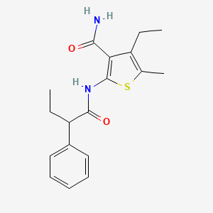 4-ethyl-5-methyl-2-[(2-phenylbutanoyl)amino]-3-thiophenecarboxamide