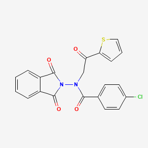 4-chloro-N-(1,3-dioxo-1,3-dihydro-2H-isoindol-2-yl)-N-[2-oxo-2-(2-thienyl)ethyl]benzamide