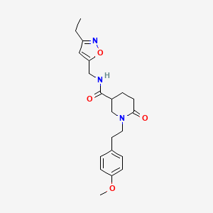 molecular formula C21H27N3O4 B4948940 N-[(3-ethyl-5-isoxazolyl)methyl]-1-[2-(4-methoxyphenyl)ethyl]-6-oxo-3-piperidinecarboxamide 
