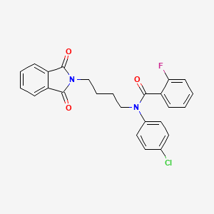 molecular formula C25H20ClFN2O3 B4948948 N-(4-chlorophenyl)-N-[4-(1,3-dioxo-1,3-dihydro-2H-isoindol-2-yl)butyl]-2-fluorobenzamide 