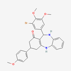 11-(3-bromo-4,5-dimethoxyphenyl)-3-(4-methoxyphenyl)-2,3,4,5,10,11-hexahydro-1H-dibenzo[b,e][1,4]diazepin-1-one