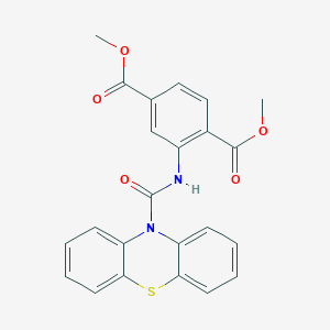 molecular formula C23H18N2O5S B4948957 dimethyl 2-[(10H-phenothiazin-10-ylcarbonyl)amino]terephthalate 