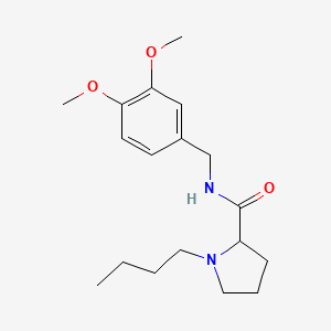 molecular formula C18H28N2O3 B4948984 1-butyl-N-(3,4-dimethoxybenzyl)prolinamide 