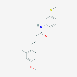 molecular formula C19H23NO2S B4949010 4-(4-methoxy-2-methylphenyl)-N-[3-(methylthio)phenyl]butanamide 