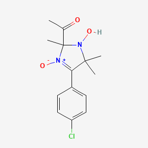 molecular formula C14H17ClN2O3 B4949013 1-[4-(4-chlorophenyl)-1-hydroxy-2,5,5-trimethyl-3-oxido-2,5-dihydro-1H-imidazol-2-yl]ethanone 
