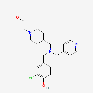 molecular formula C22H30ClN3O2 B4949021 2-chloro-4-{[{[1-(2-methoxyethyl)-4-piperidinyl]methyl}(4-pyridinylmethyl)amino]methyl}phenol 