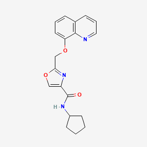 molecular formula C19H19N3O3 B4949046 N-cyclopentyl-2-[(8-quinolinyloxy)methyl]-1,3-oxazole-4-carboxamide 