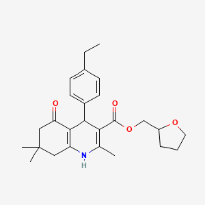 molecular formula C26H33NO4 B4949062 tetrahydro-2-furanylmethyl 4-(4-ethylphenyl)-2,7,7-trimethyl-5-oxo-1,4,5,6,7,8-hexahydro-3-quinolinecarboxylate 