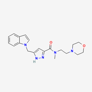 molecular formula C20H25N5O2 B4949066 5-(1H-indol-1-ylmethyl)-N-methyl-N-[2-(4-morpholinyl)ethyl]-1H-pyrazole-3-carboxamide 