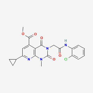 molecular formula C21H19ClN4O5 B4949095 methyl 3-{2-[(2-chlorophenyl)amino]-2-oxoethyl}-7-cyclopropyl-1-methyl-2,4-dioxo-1,2,3,4-tetrahydropyrido[2,3-d]pyrimidine-5-carboxylate 