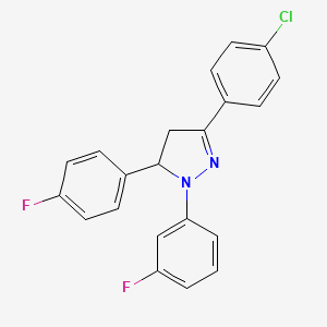 3-(4-chlorophenyl)-1-(3-fluorophenyl)-5-(4-fluorophenyl)-4,5-dihydro-1H-pyrazole