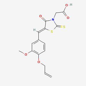 molecular formula C16H15NO5S2 B4949107 {5-[4-(allyloxy)-3-methoxybenzylidene]-4-oxo-2-thioxo-1,3-thiazolidin-3-yl}acetic acid 