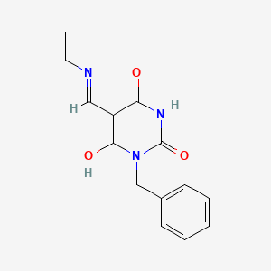 molecular formula C14H15N3O3 B4949125 1-benzyl-5-[(ethylamino)methylene]-2,4,6(1H,3H,5H)-pyrimidinetrione 