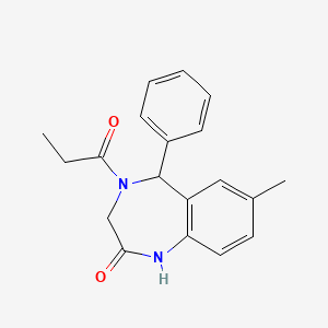 molecular formula C19H20N2O2 B4949130 7-methyl-5-phenyl-4-propionyl-1,3,4,5-tetrahydro-2H-1,4-benzodiazepin-2-one 