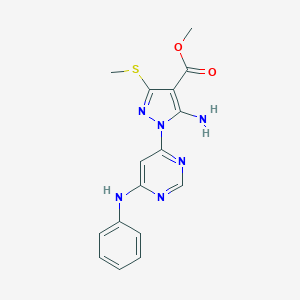 methyl 5-amino-1-(6-anilino-4-pyrimidinyl)-3-(methylsulfanyl)-1H-pyrazole-4-carboxylate