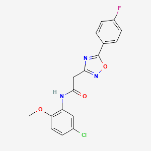 molecular formula C17H13ClFN3O3 B4949154 N-(5-chloro-2-methoxyphenyl)-2-[5-(4-fluorophenyl)-1,2,4-oxadiazol-3-yl]acetamide 