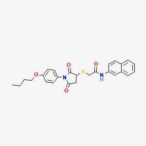2-{[1-(4-butoxyphenyl)-2,5-dioxo-3-pyrrolidinyl]thio}-N-2-naphthylacetamide