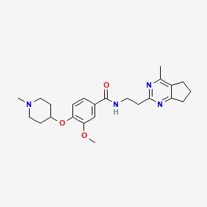 3-methoxy-N-[2-(4-methyl-6,7-dihydro-5H-cyclopenta[d]pyrimidin-2-yl)ethyl]-4-[(1-methyl-4-piperidinyl)oxy]benzamide