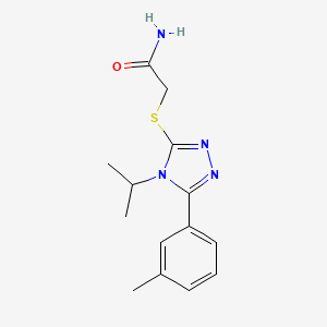 molecular formula C14H18N4OS B4949171 2-{[4-isopropyl-5-(3-methylphenyl)-4H-1,2,4-triazol-3-yl]thio}acetamide 